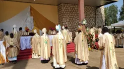 Catholic Bishops in procession during the olden Jubilee of St. Thomas Aquinas Major Seminary Bambui (STAMS) on 1 Dcember 2023. Credit: Bamenda Archdiocese