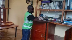 Fr. Fredrick Elima Wafula salvaging what he can after flood waters filled the Spiritan Residence at St. John Wenje Catholic Parish of Garissa Diocese in Kenya. Credit: Holy Ghost Fathers/Kenya/Fr. Fredrick Elima Wafula