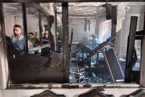 A fire broke out in the Abu Sefein Coptic Orthodox Church in Egypt on Sunday, Aug. 14 2022. ACI MENA