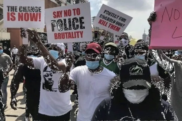 Youths Across Nigerian protesting against the alleged brutality and extra-judicial killings by operatives of the Special Anti-Robbery Squad.