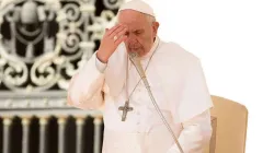 Pope Francis at the general audience in St. Peter's Square on March 14, 2018. / Daniel Ibanez / CNA.