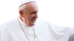 Pope Francis at the general audience in St. Peter's Square on March 14, 2018. / Credit: Daniel Ibanez/CNA.