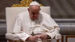 Pope Francis invoke the Virgin Mary as the Queen of Peace and Mother of Mercy at a prayer vigil for peace in St. Peter's Basilica, Friday, Oct. 27. | Credit: Courtney Mares