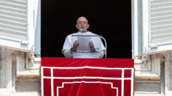 Pope Francis during the Angelus on 14 August 2022. Credit: Vatican Media