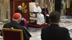 Pope Francis addresses members of the Apostolic Penitentiary on March 8, 2024, in the Clementine Hall in the Apostolic Palace at the Vatican. | Credit: Vatican Media