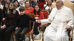 Pope Francis meets with members of the Italian Union of Blind and Partially Sighted People on Jan. 3, 2025, in Clementine Hall at the Vatican. / Credit: Vatican Media