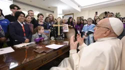 Pope Francis meets with members of Talitha Kum, an international network of consecrated women devoted to helping victims of trafficking, on Feb. 7, 2025, at Casa Santa Marta at the Vatican. | Credit: Vatican Media