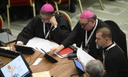 Delegates vote to approve a synthesis report at the conclusion of the Synod on Synodality on Oct. 28, 2023. | Credit: Vatican Media