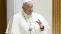 Pope Francis greets pilgrims at his general audience on Wednesday, Jan. 24, 2024, at the Paul VI Audience Hall at the Vatican. | Credit: Vatican Media