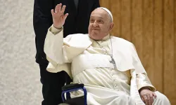 Pope Francis greets pilgrims from his wheelchair during the Saturday jubilee audience in the Vatican’s audience hall, Jan. 11, 2025. / Credit: Vatican Media