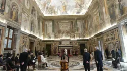 Pope Francis addresses new ambassadors accredited to the Holy See in the Vatican’s Clementine Hall, May 21, 2021./ Vatican Media.