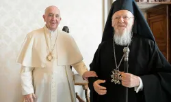 Pope Francis meets with Ecumenical Patriarch Bartholomew I at the Vatican, Oct. 4, 2021. / Vatican Media.