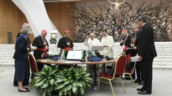 Pope Francis offers a prayer at the conclusion of the 2023 Synod on Synodality. / Credit: Vatican Media