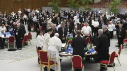 Pope Francis leads the Synod on Synodality delegates in prayer on Oct. 25, 2023. | Credit: Vatican Media