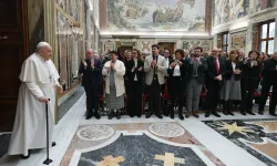 Pope Francis meets with the journalists covering the Vatican on Jan. 22, 2024. / Credit: Vatican Media