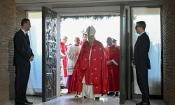 Pope Francis walks through the Holy Door at Rome’s Rebibbia Prison Complex on the feast of St. Stephen, Thursday, Dec. 26, 2024. / Credit: Vatican Media