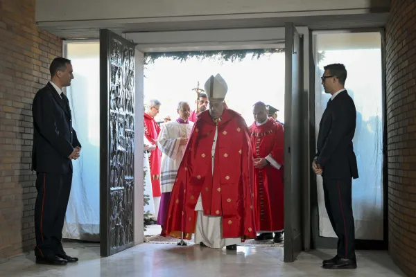 Pope Francis walks through the Holy Door at Rome’s Rebibbia Prison Complex on the feast of St. Stephen, Thursday, Dec. 26, 2024. / Credit: Vatican Media