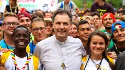 The 10th successor of St. Don Bosco to the Salesians, Cardinal Ángel Fernández Artime, along with young people from the Salesians. | / Credit: ANS-Salesians