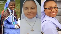 Sr. Johannes Nwodo (right), Sr. Christabel Echemazu (left), Sr. Liberata Mbamalu (center), and Sr. Benita Agu, freed from captivity in Nigeria's Imo State on 23 August 2022. Credit: Courtesy Photo