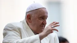 Pope Francis at his general audience on Nov. 22, 2023. | Credit: Daniel Ibanez/CNA