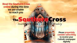 A poster from the leadership of the Southern Cross encouraging Christians to read the Catholic Newspaper online.