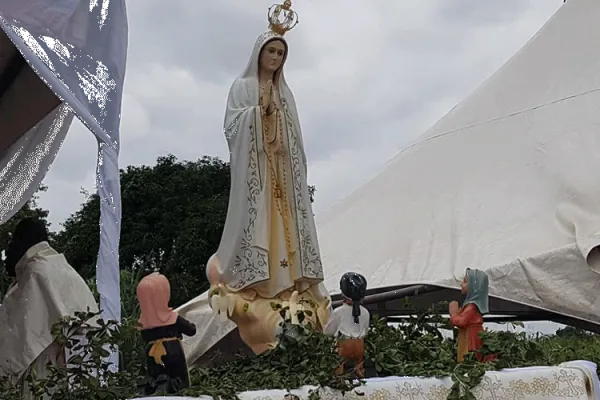 A statue of the Blessed Virgin Mary at the Our lady of Fatima Grotto at Amakye-Bare in the Kumasi Archdiocese. / CAK (Catholic Archdiocese of Kumasi) TV Ghana.