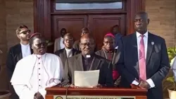 Bishop Yunan Tombe Trille, delivering the message of members of the Sudan Catholic Bishops’ Conference (SCBC). Credit: Courtesy Photo