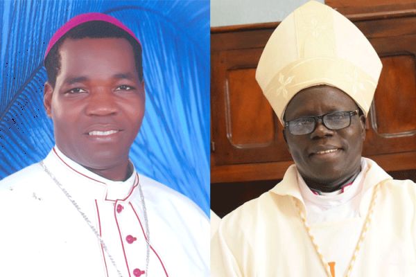 Archbishop Stephen Ameyu (right) of Juba Archdiocese and Bishop Eduardo Hiiboro Kussala of the Diocese of Tombura-Yambio, South Sudan.