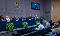 Closing the first week of meetings, Synod on Synodality participants from different continents put a spotlight on the plight of the world’s poor and vulnerable at a press briefing held in the Vatican on Oct. 4, 2024, the feast day of St. Francis of Assisi.  / Credit: Daniel Ibañez/CNA