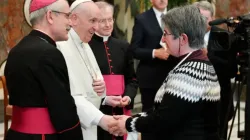 Pope Francis meets a delegation of the French Catholic Action movement at the Vatican, Jan. 13, 2021. Vatican Media.