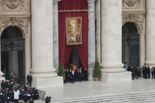 The Story Behind the Image Hanging at Benedict XVI’s Funeral