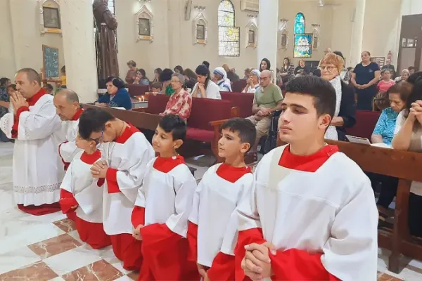 Holy Mass at the Church of the Holy Family for the Latins, Gaza Image source: The Parish of the Holy Family for the Latins in Gaza.