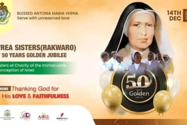 A poster announcing Ivrea Sisters' Golden Jubilee. Credit: Ivrea Sisters