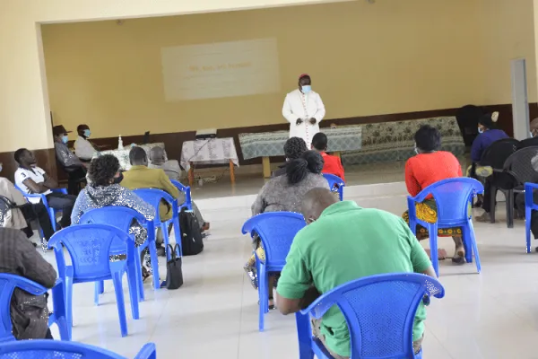 Bishop George Desmond Tambala of Malawi’s Zomba Diocese addressing participants at the start of the two-day training for Priests, chiefs and head teachers on ways of improving lives of people with albinism through access to justice and quality health care services. / Zomba Diocese,