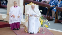 Pope Francis at Mass for the World Meeting of Families 2022 in St. Peter's Square. Daniel Ibanez/CNA