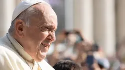 Pope Francis at the general audience in St. Peter's Square on June 28, 2023. | Daniel Ibanez/CNA