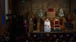 Pope Francis meets with academics at KU Leuven, a Belgian Catholic research university, on Friday, Sept. 27, 2024. / Credit: Daniel Ibáñez/CNA