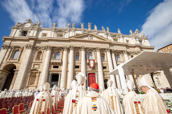 More than 400 priests, bishops, and cardinals concelebrated a Mass with Pope Francis to open the second assembly of the Synod on Synodality on Oct. 2, 2024, in St. Peter’s Square.