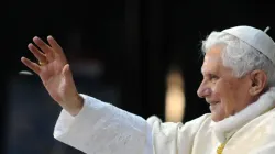 Pope Benedict XVI leads the recitation of the Holy Rosary during a candlelight vigil at the Catholic shrine of Fatima in central Portugal, May 12, 2010. | M.Mazur/www.thepapalvis