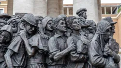 A detail from Timothy P. Schmalz's sculpture ‘Angels Unawares’ in St. Peter’s Square. Credit: Daniel Ibáñez/CNA.