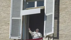 Pope Francis gives his Angelus address Jan. 1, 2020. Credit: Pablo Esparza/CNA.