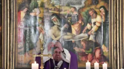 Pope Francis celebrates Mass at the Church of Our Lady of Mercy in the Teutonic Cemetery in Vatican City Nov. 2, 2020. Credits: Vatican Media.