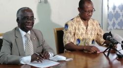 The Leadership of the Association of Catholic Lay Executives of Ivory Coast (ACC-CI)  during the September 14 press conference in Abidjan, Ivory Coast.