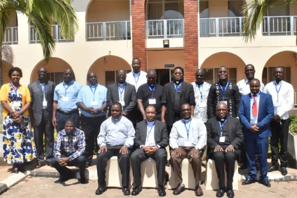 Representatives from AMECEA Secretariat, ZCCB Secretariat, and clergy from the nine dioceses in Zambia during the Lusaka meeting on child safeguarding / AMECEA/George Thuku