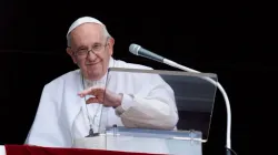 Pope Francis during his appearance for the Angelus in St. Peter's Square on June 29, 2022, the feast of Saints Peter and Paul. Vatican Media