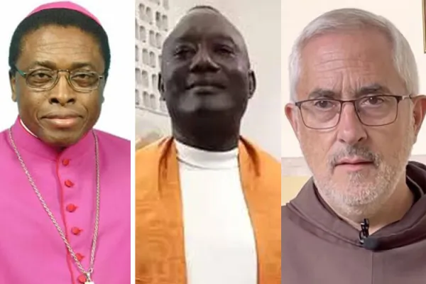 Bishop Denis Chidi Isizoh (left), Mons. Bob John Hassan Koroma (center) and Mons. Emilio Rocha Grande (right). Credit: Courtesy Photo