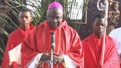 Archbishop Ignatius Ayau Kaigama of Nigeria’s Abuja Archdiocese, while presiding at the Palm Sunday Mass at Our Lady Queen of Nigeria Pro-Cathedral in the country’s capital city.