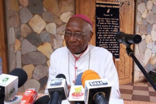 Archbishop  Emeritus Philippe Fanoko Kossi Kpodzro addressing the press in Lomé, Togo, Tuesday, December 10, 2019