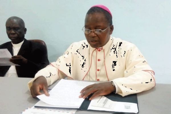 Archbishop Marcel Utembi, Metropolitan Archbishop of Kisangani, President his speech during the opening of the Meeting on March, 10, 2020. / CENCO