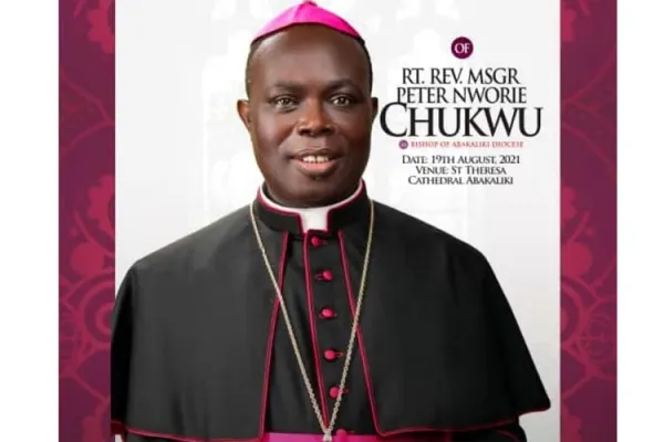 Bishop Peter Nworie Chukwu of Nigeria’s Abakaliki Diocese. Credit: Courtesy Photo